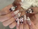 スカルプでlongなガーリーnail♪