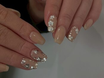 ジェミーネイル シンジュク(Jemiy nail shinjuku)/【Airi】ホロお花散りばめ¥7820