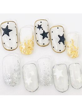 ネイルサロン クイール 小山店(NAIL SALON QUILL)/クリア＋星シール