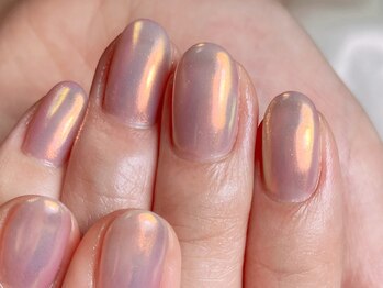 ブルヴェール(Bleu vert)/オーロラミラーネイル