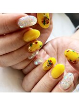 トータルサロン 白べぇーっ プラス/押し花ネイル