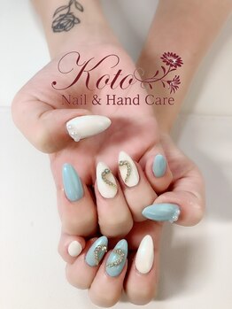 コト(KOTO)/ワンカラー/水色/ハート/パール