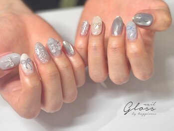 ネイルグロス 梅田茶屋町店(NAIL Gloss)の写真/《デザイン持ち込みOK！》手書きアートも韓国ワンホン系パーツもやり放題つけ放題☆