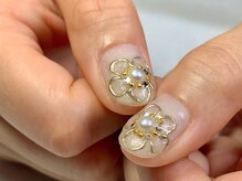 サロンドフォーエイチ(salon de 4H)/夏のクリアフラワーネイル＊