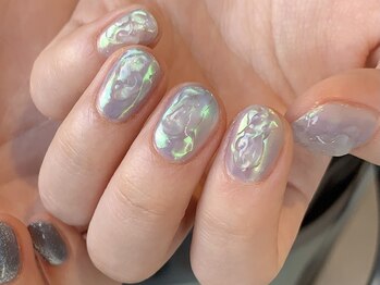 ドレス(Dress nail＆eyelash Lolonois)/ぷくぷくオーロラネイル