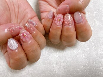 キキネイル 二子玉川(kikinail)/ぷっくりフラワーネイル