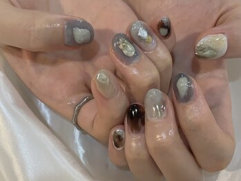 ドレス(Dress nail＆eyelash Lolonois)/ブルーニュアンスネイル
