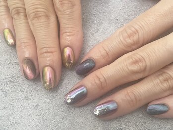 エムスラッシュ ネイル センター北店(M.SLASH)/パラジェル マグネット×ミラー