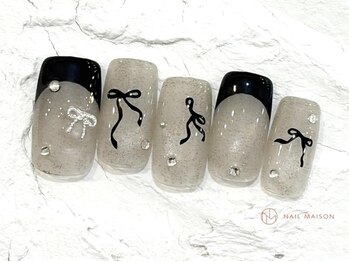 ネイルメゾン 池袋店(NAIL MAISON)/フレンチリボン¥9000