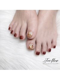 バレンタインフットネイル