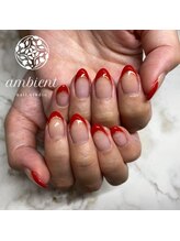 ネイルスタジオ アンビエント 表町店(Nail Studio ambient)/赤フレンチ