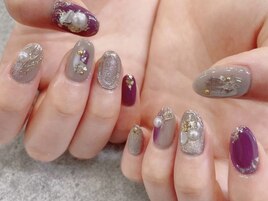 パープルニュアンスネイル