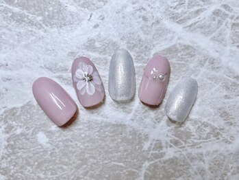 ジュアール(JuAR)/ピンクフラワーネイル