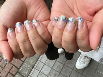ネイルズアリー 立川店(Nails ally)/シェルフレンチ×シーグラス×夏