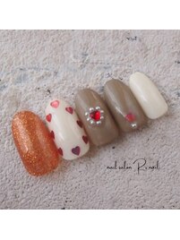 バレンタインネイル