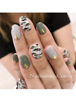ネイルサロン クール(Nailsalon Coeur)/迷彩ネイル、スモーキー