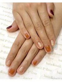 シンプル色遊びネイル♪