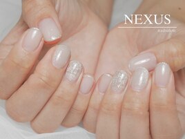 夏の爽やかツイードネイル