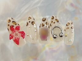 ヒョウ柄ハイビスカス日焼¥9480
