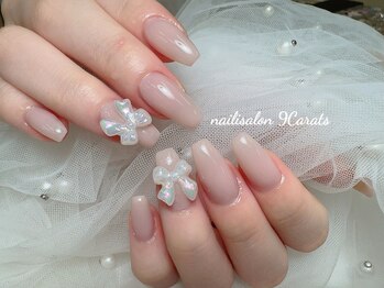 ナインカラット 神田店(9 Carats)/ワンカラー リボンネイル