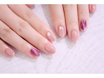 ラルネイル 大宮(Lull. nail)/＊細ラメフレンチ＊マグネット＊