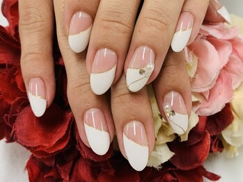 ダブルネイル(Double Nail)/【ほり】シンプル斜めフレンチ