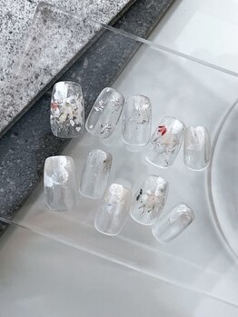エムディーエーネイル(M.D.A NAiL)/クリア押し花