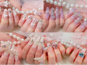 ハナアイ サロン 新大久保店(hanaai salon)の写真/チップ長さだしデザインストーン付¥9800~★西武新宿駅から徒歩30秒!お買い物ついでに立ち寄れるサロン♪