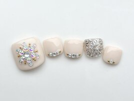 冬フット　雪の結晶　ストーン