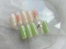 シンプル　チークネイル