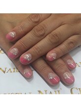 クリスタルネイル ゆめタウン博多店(CRYSTAL NAIL)/斜めフレンチ