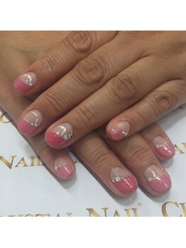 クリスタルネイル ゆめタウン博多店(CRYSTAL NAIL)/斜めフレンチ