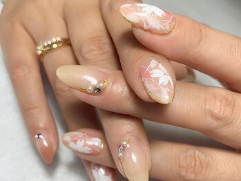 サロンドフォーエイチ(salon de 4H)/上品な指先に☆春の桜ネイル