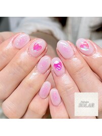 ちゅるんチーク&ハートネイル