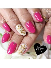 ラナンキュラス(Ranunculus)/しんぷる☆ビビットピンク☆Nail