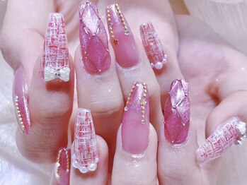 シーアンドビーネイル(C&B Nail)/チップ長さだし持ち込みデザイン