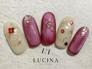 ネイルスタジオ ルキナ(LUCINA)/c-466 大人可愛いお正月ネイル