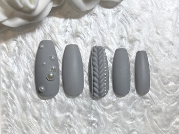 レイヴェンエーアール(Raven.AR)/冬ネイル/ニット/パール