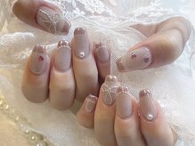 ミナミネイル 新宿店(Minami Nail)/ガーリーミラーフレンチネイル