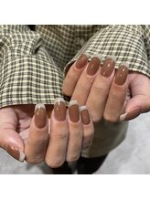 ミントリーフ バイ リート(Mint leaf by Reat)/ブラウンフレンチネイル