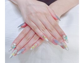 マーメイド風夏ネイル