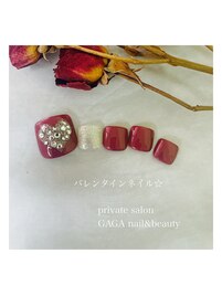 バレンタインネイル