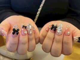 デカリボン/チェック柄