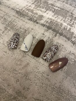 ヴェールサラン(Veil Saran)/モノトーンツイードネイル
