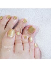 たゆ ネイル(たゆnail)/フットゴールドワンカラーネイル