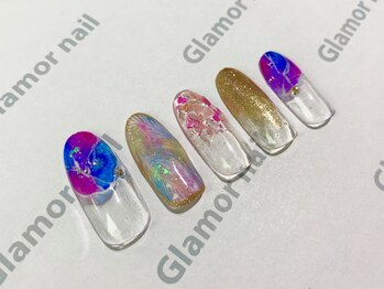 グラマーネイル(Glamor nail)/ニュアンス×ミラーシェル