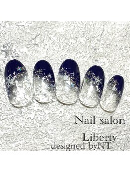 リバティ(Liberty)/◇斜めフレンチ×雪の結晶◇