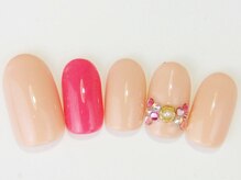 ネイルサロン ドレリッチ 大宮店(drerich)/ストーンリボンシンプル