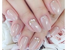 ネイルエルーシェ 立川店(Nail Ercher)/ワンカラー/ラインストーン