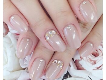 ネイルエルーシェ 立川店(Nail Ercher)/ワンカラー/ラインストーン
